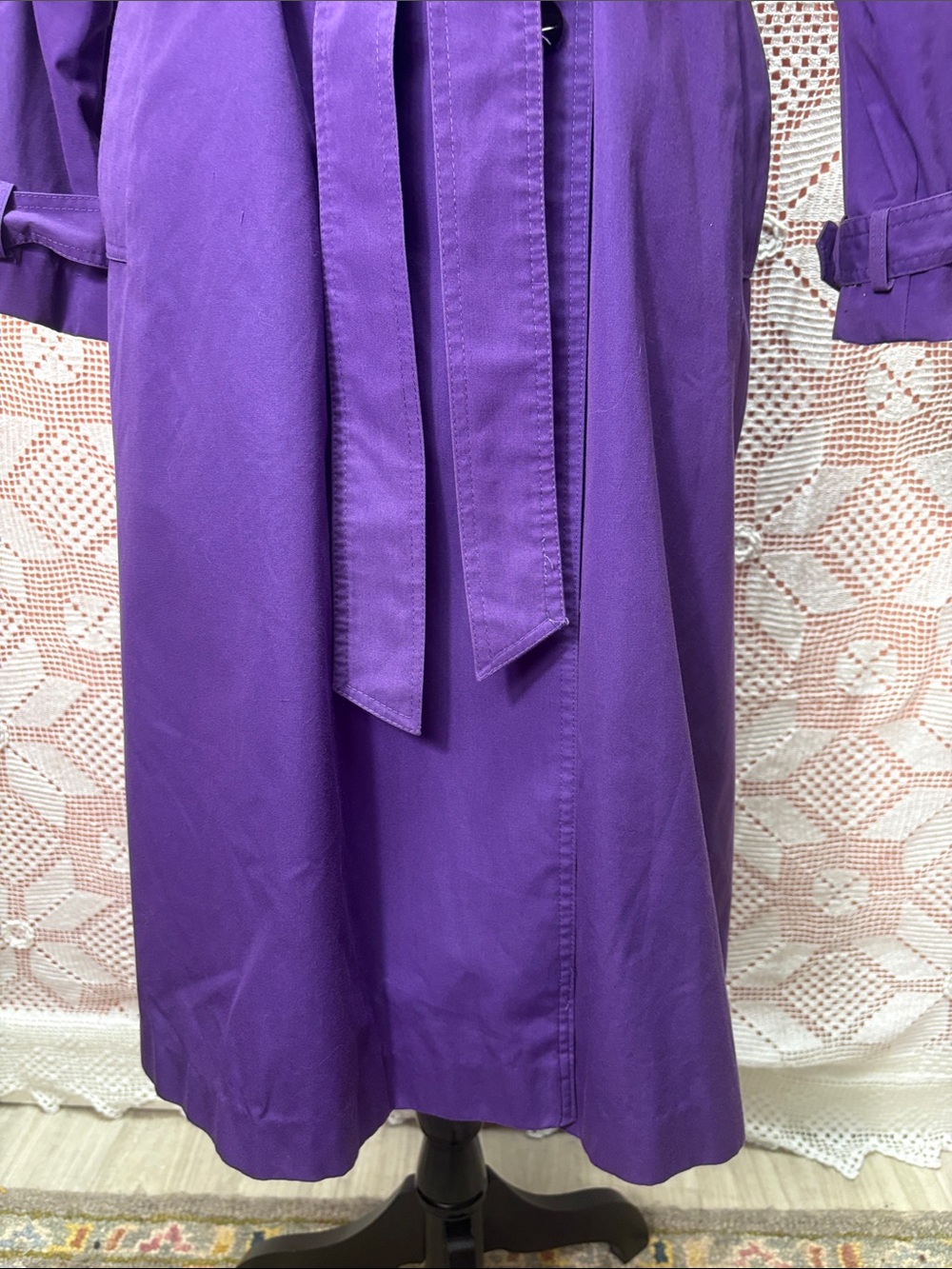 Vintage Northern Climate Purple Trench Coat Size 10 - Picture 5 of 16